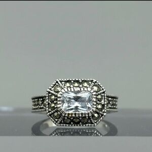Reign Genuine Marcasite and CZ Ring Women's Ring Size 6